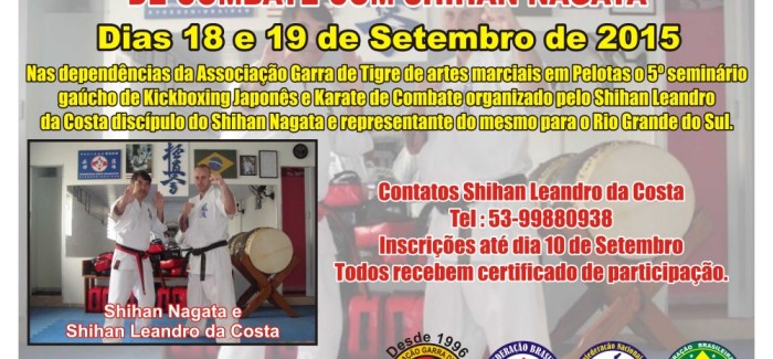 Seminário de Karate de Combate e Kickboxing com Shihan Nagata em Pelotas/RS
