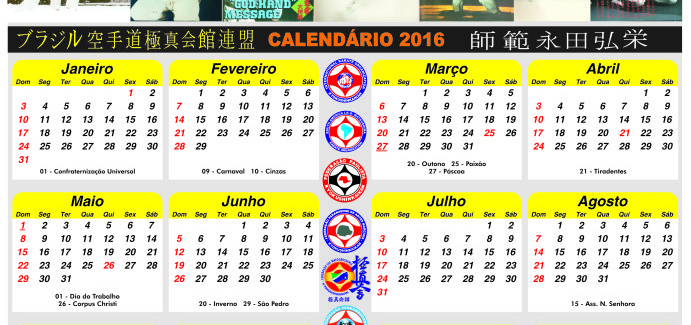 CALENDÁRIO 2016 – KARATE KYOKUSHINKAIKAN